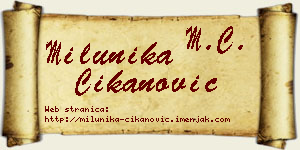 Milunika Čikanović vizit kartica